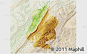Physical 3D Map of Shizhu, lighten