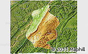 Physical 3D Map of Shizhu, satellite outside