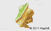 Physical 3D Map of Shizhu, single color outside
