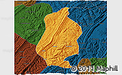 Political 3D Map of Shizhu, darken
