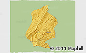 Savanna Style 3D Map of Shizhu, single color outside