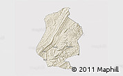 Shaded Relief 3D Map of Shizhu, cropped outside