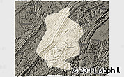 Shaded Relief 3D Map of Shizhu, darken