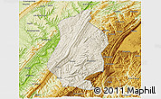 Shaded Relief 3D Map of Shizhu, physical outside