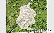 Shaded Relief 3D Map of Shizhu, satellite outside