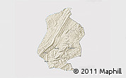 Shaded Relief 3D Map of Shizhu, single color outside