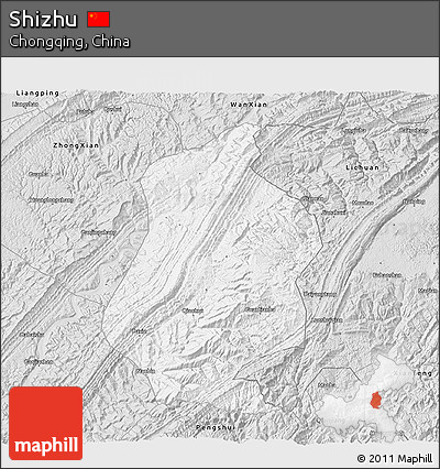 Silver Style 3D Map of Shizhu