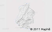 Silver Style 3D Map of Shizhu, single color outside