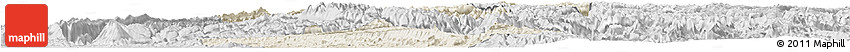 Shaded Relief Horizon Map of Shizhu, desaturated Shaded Relief Horizon Map of Shizhu, desaturated