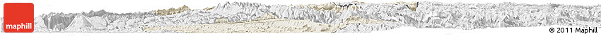 Shaded Relief Horizon Map of Shizhu, lighten, desaturated