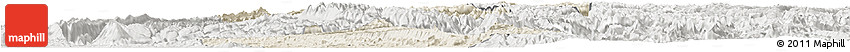 Shaded Relief Horizon Map of Shizhu, lighten, semi-desaturated