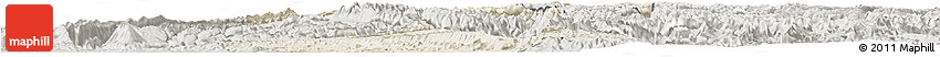 Shaded Relief Horizon Map of Shizhu, semi-desaturated Shaded Relief Horizon Map of Shizhu, semi-desaturated
