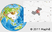 Physical Location Map of Shizhu, highlighted country, highlighted parent region
