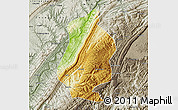 Physical Map of Shizhu, semi-desaturated
