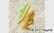Physical Map of Shizhu, shaded relief outside