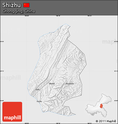 Silver Style Map of Shizhu, single color outside