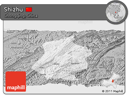 Gray Panoramic Map of Shizhu