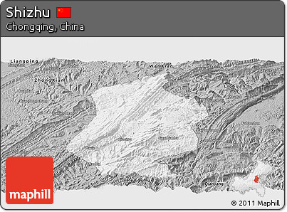 Gray Panoramic Map of Shizhu