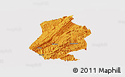 Political Panoramic Map of Shizhu, cropped outside
