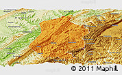 Political Panoramic Map of Shizhu, physical outside