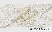 Shaded Relief Panoramic Map of Shizhu, lighten