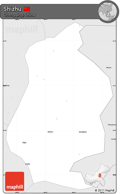Silver Style Simple Map of Shizhu