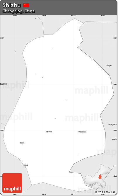 Silver Style Simple Map of Shizhu