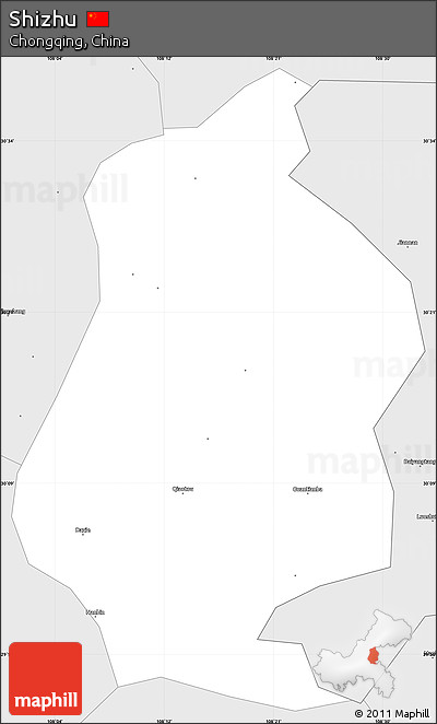 Silver Style Simple Map of Shizhu