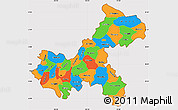 Political Simple Map of Chongqing, cropped outside