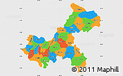 Political Simple Map of Chongqing, single color outside