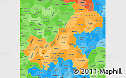 Political Shades Simple Map of Chongqing