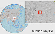 Gray Location Map of Tongliang, hill shading