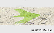 Physical Panoramic Map of Tongliang, shaded relief outside