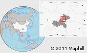 Gray Location Map of Wanxian Shi, highlighted country, highlighted parent region