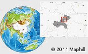 Physical Location Map of Wanxian Shi, highlighted country, highlighted parent region