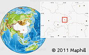 Physical Location Map of Wanxian Shi, highlighted country