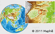 Physical Location Map of Wanxian Shi