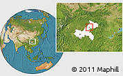 Satellite Location Map of Wanxian Shi, highlighted parent region