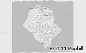 Gray 3D Map of Yunyang, single color outside