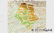 Physical 3D Map of Yunyang, lighten