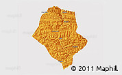 Political 3D Map of Yunyang, cropped outside