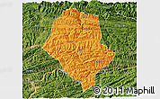 Political 3D Map of Yunyang, satellite outside