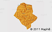 Political 3D Map of Yunyang, single color outside
