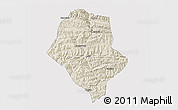 Shaded Relief 3D Map of Yunyang, cropped outside
