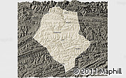Shaded Relief 3D Map of Yunyang, darken