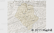 Shaded Relief 3D Map of Yunyang, lighten