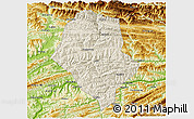 Shaded Relief 3D Map of Yunyang, physical outside