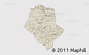 Shaded Relief 3D Map of Yunyang, single color outside