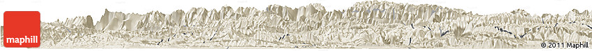 Shaded Relief Horizon Map of Yunyang Shaded Relief Horizon Map of Yunyang