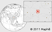 Blank Location Map of Yunyang, highlighted country